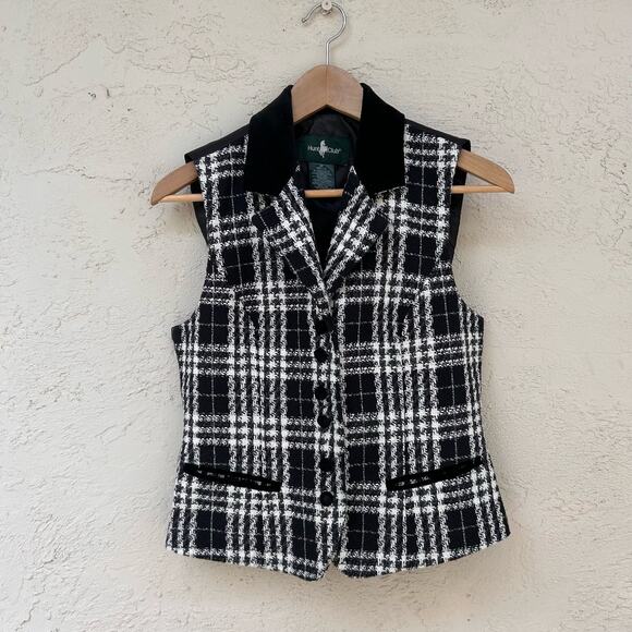 Hunt Club Tweed Velvet Vest Size 6P - Picture 1 of 5
